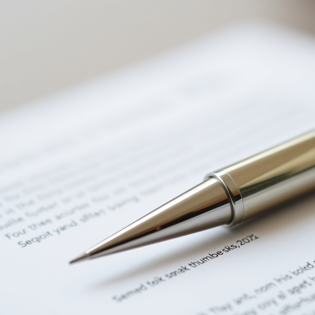 A pen resting on a document